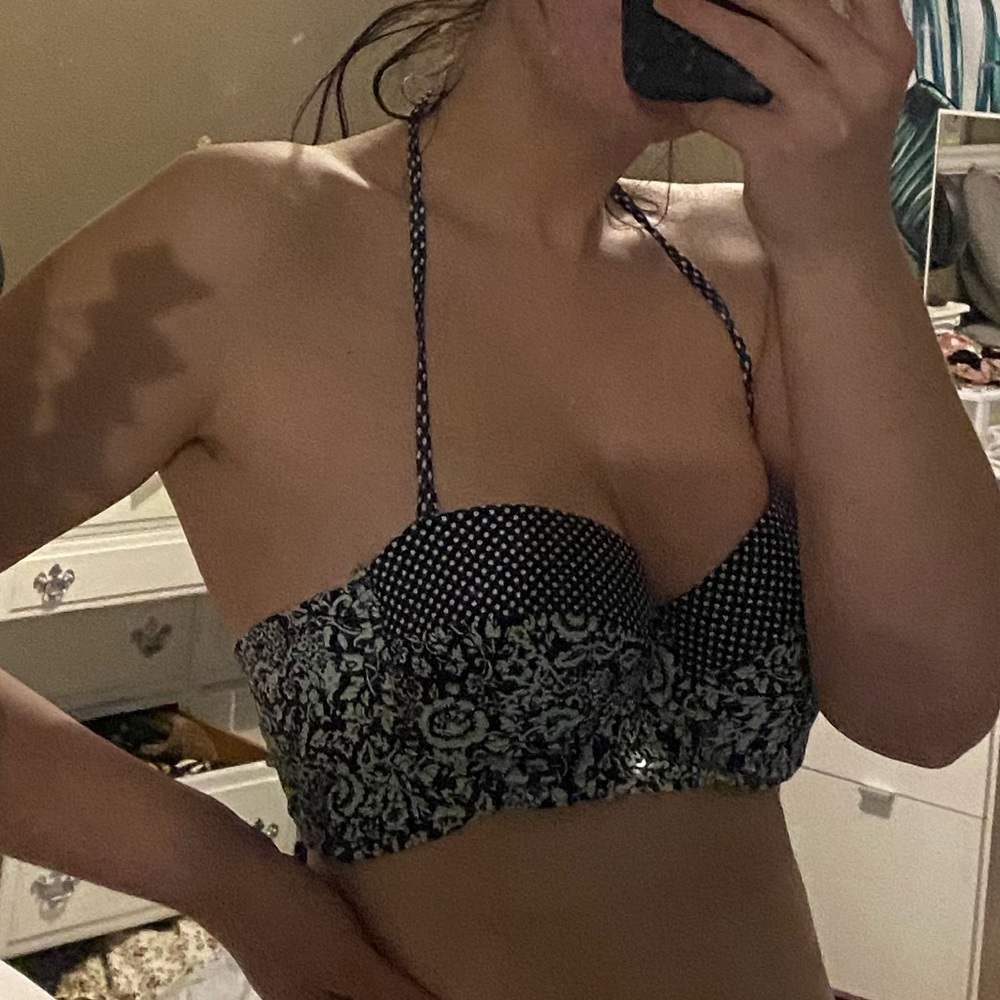 Colored print bikini top